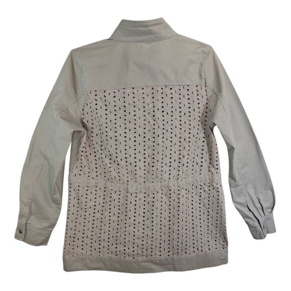 Blu Pepper Vintage Lightweight Tan Eyelet Jacket Size M - Picture 6 of 9